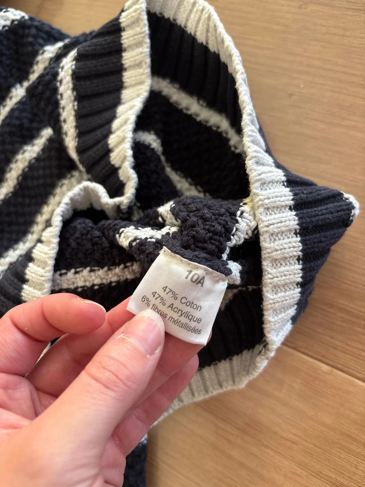 Navy blue and white FPC sweater size 10 years – photo 4